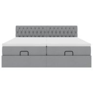 Османска легло с матраци, светлосиво, 200x200 см, плат