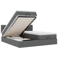 Османска легло с матраци, тъмносиво, 200x200 см, плат