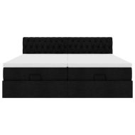 Османска легло с матраци, черно, 200x200 см, плат