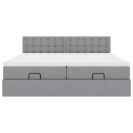 Османска легло с матраци, светлосиво, 200x200 см, плат