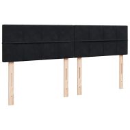 Османска легло с матраци, черно, 160x200 см, кадифе