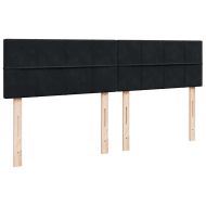 Османска легло с матраци, черно, 200x200 см, кадифе