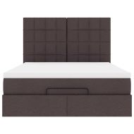 Османска легло с матрак, тъмнокафяво, 140x200 см, плат