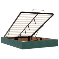 Османско легло с матраци Тъмнозелено 140x200cm кадифе