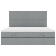 Османска легло с матраци, светлосиво, 200x200 см, плат