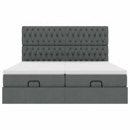 Османска легло с матраци, тъмносиво, 200x200 см, плат