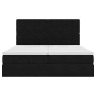 Османска легло с матраци, черно, 160x200 см, кадифе