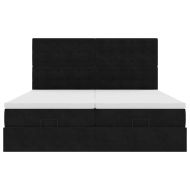 Османска легло с матраци, черно, 200x200 см, кадифе