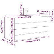 Комплект мебели за баня от 2 части бетонно сив инженерно дърво