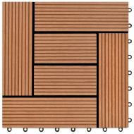 22 бр декинг плочки, 30x30 см, 2 кв.м., WPC, кафяви