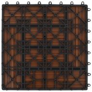 22 бр декинг плочки, 30x30 см, 2 кв.м., WPC, кафяви