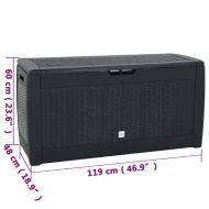 Градински сандък за съхранение антрацит 119x48x60 см PP