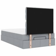 Османска легло с матрак, светлосиво, 120x200 см, плат