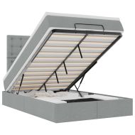 Османска легло с матрак, светлосиво, 120x200 см, плат