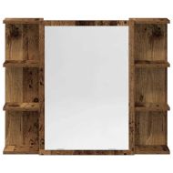 Комплект мебели за баня от 4 части старо дърво инженерно дърво