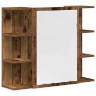 Комплект мебели за баня от 3 части старо дърво инженерно дърво