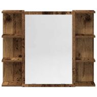 Комплект мебели за баня от 3 части старо дърво инженерно дърво