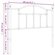 Метална табла за глава, бяла, 100 см