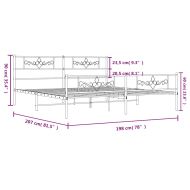 Метална рамка за легло с горна и долна табла, бяла, 193x203 см