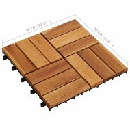 Декинг плочки, акациево дърво, 30 x 30 см - 10 броя