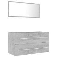 Комплект мебели за баня от 2 части, бетонно сив, ПДЧ