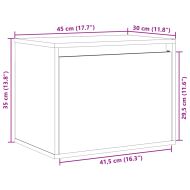 Стенен шкаф, 45x30x35 см, бор масив