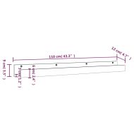 Стенни рафтове 2 бр 110x12x9 см масивно борово дърво