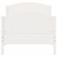 Рамка за легло без матрак, бял, 75x190 см, борово дърво масив