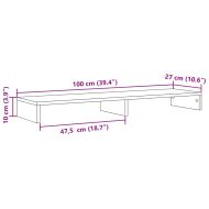 Поставка за монитор, кафяв дъб, 100x27x10 см, инженерно дърво