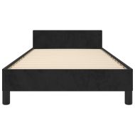 Рамка за легло с табла, черна, 80x200 см, кадифе