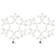 Коледни фигури снежинки с LED, 2 бр, топло бяло, 27x27 см