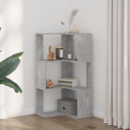 Ъглова етажерка 3 нива бетонно сив 50x50x102 см инженерно дърво