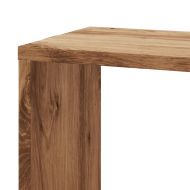 Стенен ъглов рафт дъб артизан 45x45x147 см инженерно дърво