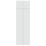 Шкаф за съхранение, бял, 70x42,5x225 см, инженерно дърво