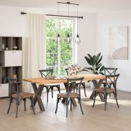 Крака за трапезна маса, X-образни, 3 бр., естествена стомана, 80 x (72-73) см, стомана