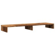 Поставка за монитор, старо дърво, 100x27x10 см, инженерно дърво