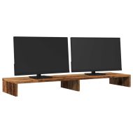 Поставка за монитор, старо дърво, 100x27x10 см, инженерно дърво