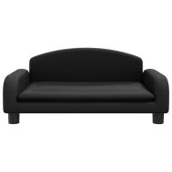 Детски диван черен 70x45x30 см изкуствена кожа