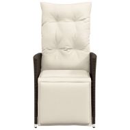 Накланящи градински столове с възглавници 2 бр полиратан кафяви