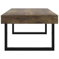 Маса за кафе, тъмнокафяво и черно, 120x60x40 см, МДФ и желязо