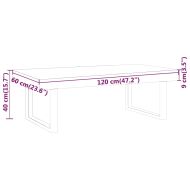 Маса за кафе, тъмнокафяво и черно, 120x60x40 см, МДФ и желязо