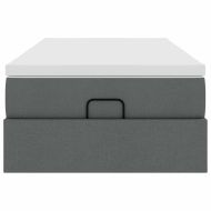 Османска легло с матрак, тъмносиво, 80x200 см, плат