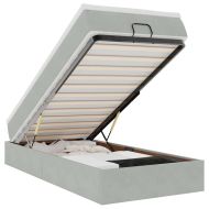 Османска легло с матрак, светлосиво, 80x200 см, кадифе