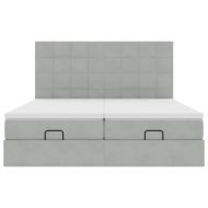 Османска легло с матраци, светлосиво, 160x200 см, кадифе