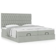Османска легло с матраци, светлосиво, 160x200 см, кадифе