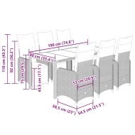 Градински бистро комплект с възглавници 5 части черен полиратан