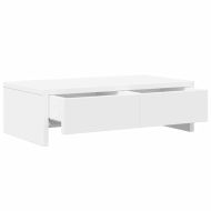 Стойка за монитор с чекмеджета бяла 50x27x15 см инженерно дърво