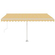 Свободностояща автоматична тента, 400x350 см, жълто/бяло