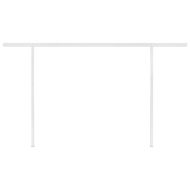 Автоматично прибиращ се сенник с прътове, 4x3,5 м, жълто и бяло