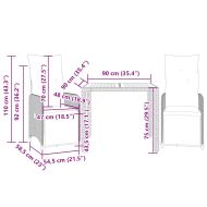 Градински бистро комплект с възглавници 3 части черен полиратан